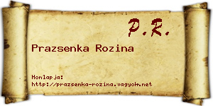 Prazsenka Rozina névjegykártya